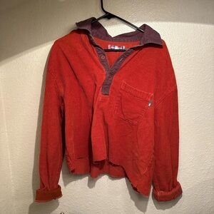 Urban Outfitters Red Button Down Shirt